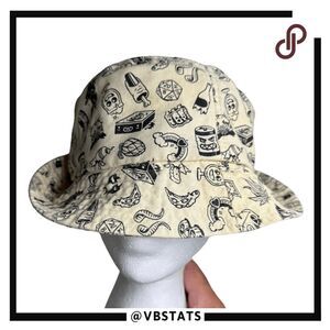 Weld MFG Men's Hemp Organic Cotton Mixed Prints Bucket Hat Cream Black